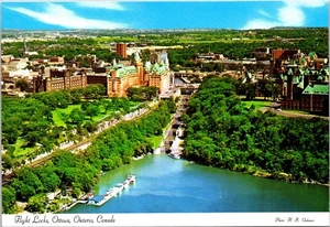 Vintage Flight Locks Ottawa Ontario Canada Rideau Canal Postcard - Picture 1 of 2