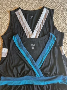 A.N.A. Petites M ärmellos Colorblock X2 Jersey Strick hellbraun blau schwarz V-Ausschnitt LESEN - Bild 1 von 12