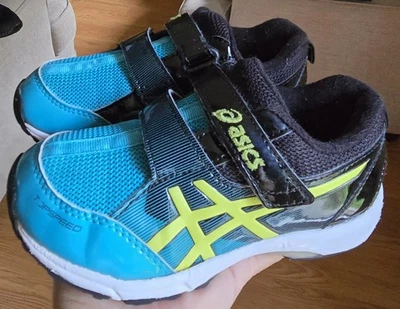 Zapatos Asics TopSpeed Turquesa/Negro Niños Pequeños Doble Correa, Talla 11 Foto 1 de 4