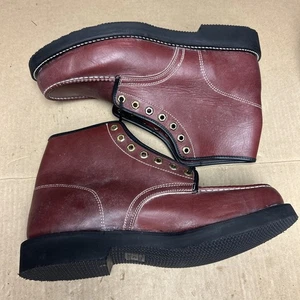 Vintage HERMAN Survivors Herren Rot Stiefeletten Mokassinnaht Neu Größe 12 D - Bild 1 von 24