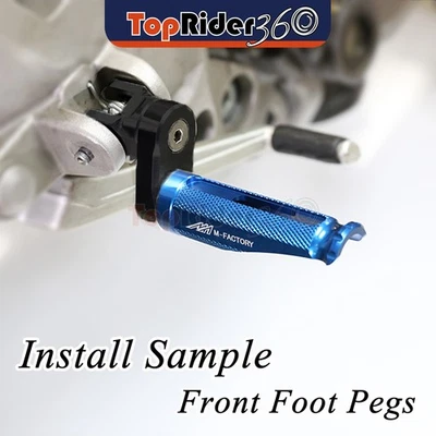 BLUE Front Foot Pegs 25mm Lower Shinobi For Suzuki GSX-S1000F 15-20 19 18 17 16 — 第 1/4 张图片
