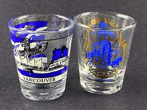 Canadá Vancouver Victoria B.C. Lote de 2 vasos de chupito de recuerdo de viaje nuevos - Imagen 1 de 14