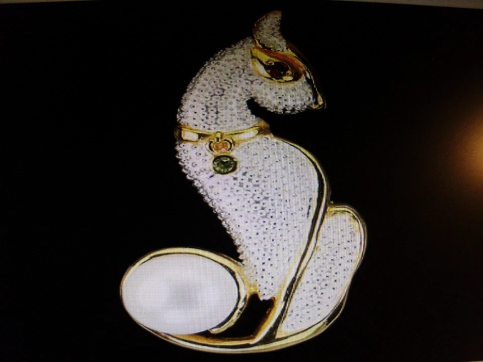 Anhänger Tiger mit Perle 14 mm Peridot Rhodolit 925 Sterling Silber - Bild 1 von 3