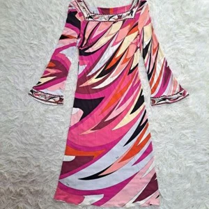 EMILIO PUCCI Kleid Pucci Muster rosa ausgestellte Ärmel Viskose Gr. 38 - Bild 1 von 20