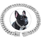 Luxury Dog Collar Diamond Chain Cuban Gold Rhinestones Pitbull Cat Necklace Gold