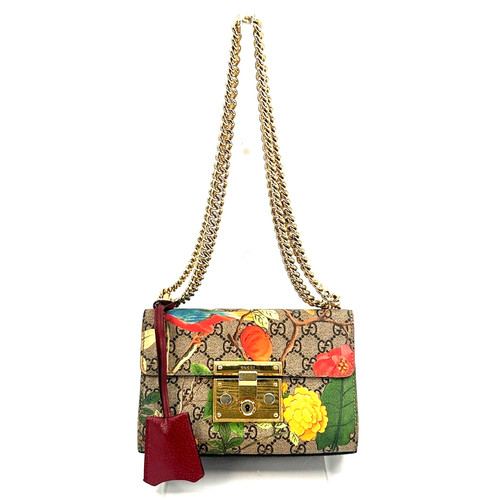 Gucci Borsa a Tracolla Lucchetto Stampa Tian Flora GG PVC Autore