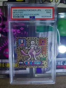 1999 Mewtwo Super Gold DX Amada Pokemon Sticker Collection PSA 9 - Picture 1 of 2
