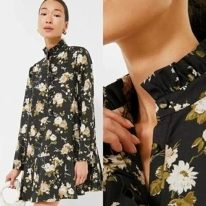 Tuckernuck NEU Midnight Garden schwarz Blumen Drop Waist Tate Minikleid Größe XL - Bild 1 von 10