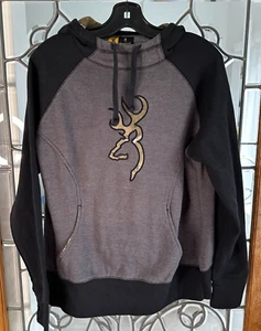 Browning Men's Black & Grey Hoodie Embroided Logo- XL - Picture 1 of 9
