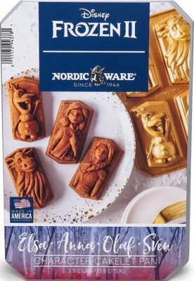Nordic Ware ¦ Disney Frozen II ¦ Elsa, Anna, Olaf & Sven Cakelet Pan ¦ Neu - Bild 1 von 4