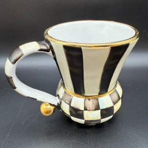 Mackenzie-Childs Courtly Check Ceramic Mug 14oz Capacity 4.75" Tall DISPLAY ONLY - Bild 1 von 3