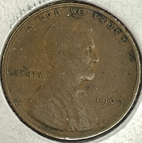 1909 P Lincoln Wheat Penny Thick letters with obverse Lamination mint error Cover