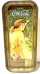 Vintage Original 1916 Coca-Cola Elaine Metal Tray 19”x 8-1/2” (M335) - Picture 1 of 9
