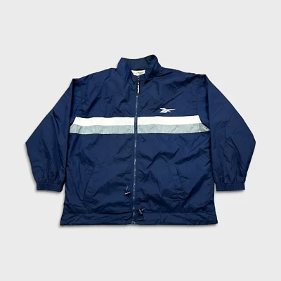 Vintage Reebok Jacket Mens Large Blue Full Zip Outdoor Windbreaker 90s Bomber - Image 1 of 4