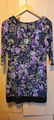 Primark Boho Floral Mini Dress | Bodycon | 1/2 Sleeve | Atmosphere Size 12 - Image 1 of 4