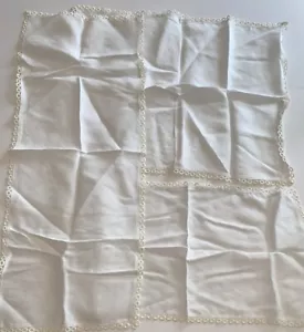 Juego de tapetes de mesa vintage borde anillo borde blanco crema 3 piezas Grannycore - Imagen 1 de 10