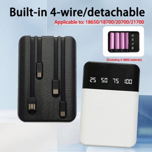 USB DIY 4x18650 Battery Power Bank Case Shell Charger Box Cell Phone LED Light - Zdjęcie 1 z 22