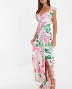 Womens Summer Long Casual Party ex Quiz Ladies A-Line Holiday Dress Size 8 10-14 - Picture 1 of 24