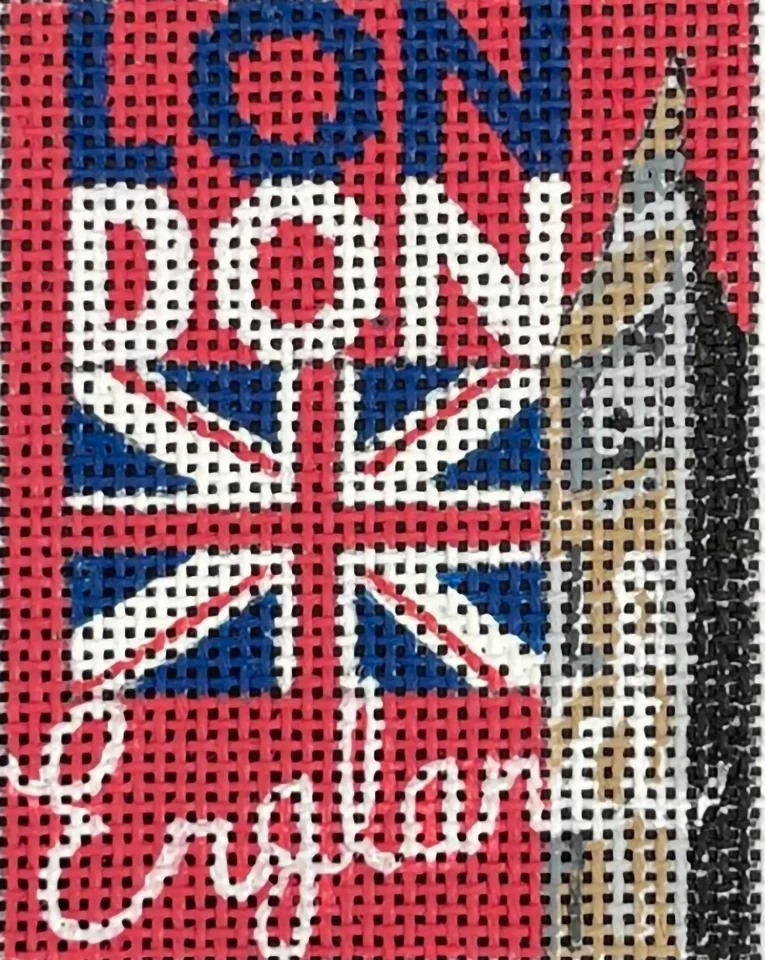 Needlepoint Handpainted Colors of Praise Luggage Insert London 3x2 - Image 1 of 1