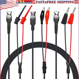 BNC Test Leads Kit Banana Plug Alligator Crocodile Clip Mini Grabber Test Hook - Picture 1 of 6