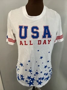 T-shirt donna ibrida USA tutto il giorno grande (patriottica/4 luglio) - Foto 1 di 6