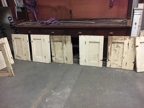 10 c1820 builtIn pantry PINE cabinet doors plank wood 25/26” h x 14-18” wide Cover