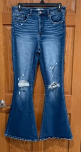 Pantalones de mezclilla azules de tiro alto BKE Parker para mujer 32"x33,5" súper acampanados - Imagen 1 de 7