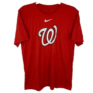 Nike Red MLB Washington Nationals Dri Fit Short Sleeve T Shirt Size Men's Large - Picture 1 of 8