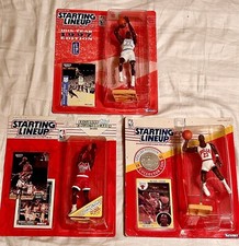 MICHAEL JORDAN STARTING LINE UP LOT 1991-93,1997 CUSTOM CARD. 3 Figures 1 Bid!