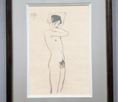 Egon Schiele Dibujo Desnudo Hombre Gay Retrato Boceto Expresionismo Niño Austriaco Foto 1 de 3