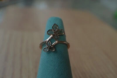 0.50ct Natural Champagne Polki Diamond Ring 14K RGover Sterling Silver Size 6 - Image 1 of 4