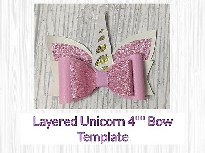 🎀 4  Layered Unicorn Bow Plastic Template  🎀 • 2.70€
