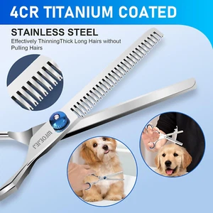 Professional 3 in 1 Dog Grooming Scissors Kit with Safety round Tips, Sharp a... - Picture 1 of 1