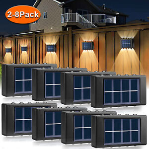 2-8Pack Outdoor Solar Led Deck Light Path Garden Pathway Stairs Step Fence Lamp