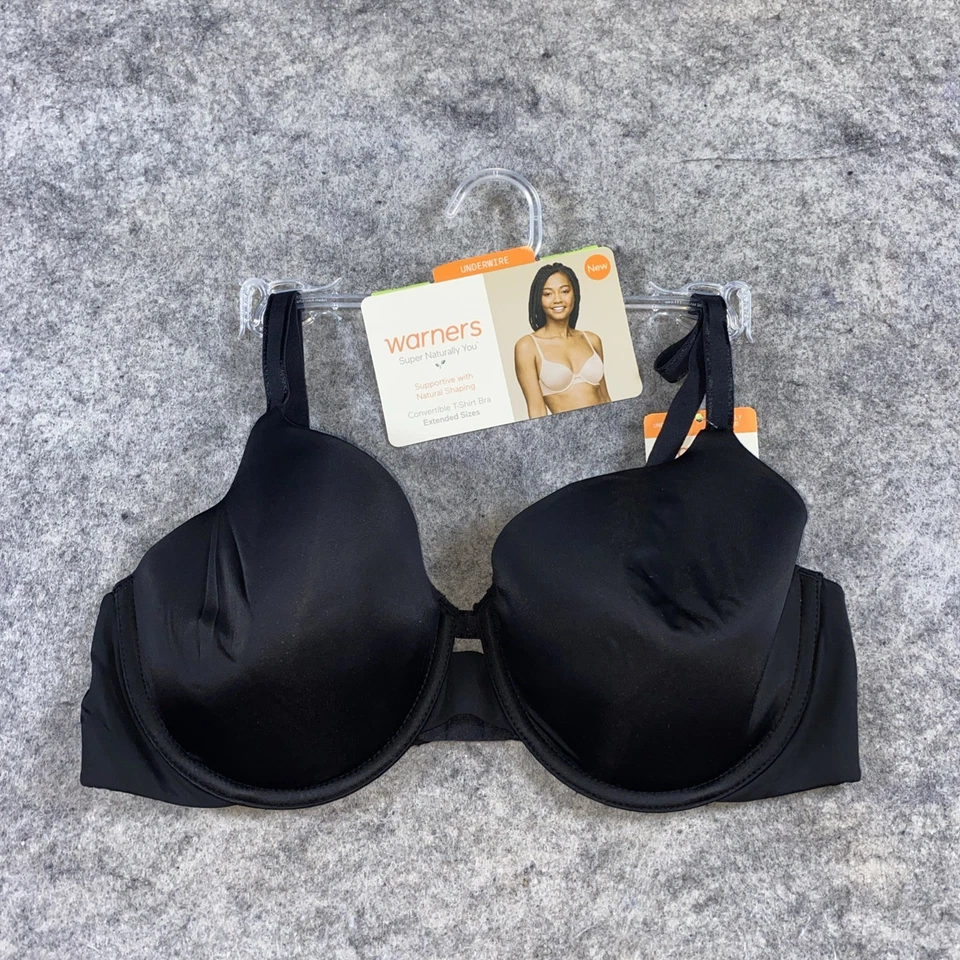 Sujetador camiseta convertible con aros Warners para mujer 38B negro Super Naturally You Foto 1 de 4