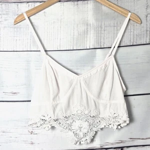 Top Free People Intimately para mujer L rosa pálido ribete de encaje correas ajustables cortas - Imagen 1 de 7