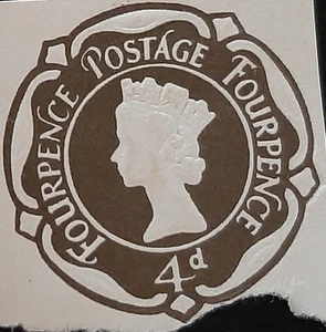 (GBR-1245) GB 1968 4d Reina Isabel II papelería postal en relieve recortada - Imagen 1 de 1