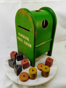 1960s Playskool Postal Station Vintage Toy with Wood Blocks - Picture 1 of 9