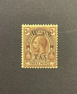 Turks And Caicos SG 153y 3d Purple/Orange Buff WAR TAX Wmk Inv MNH - CAT £40 - Picture 1 of 3