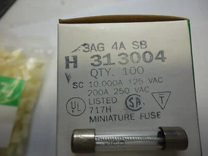3AG-4A-SB - 25PC *NEW* BULK PACK LITTELFUSE SLO-BLO FUSES - Picture 1 of 1
