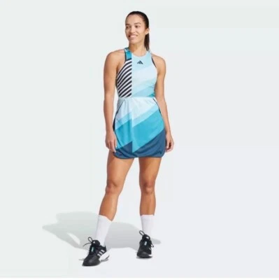 SZ M- Adidas Women's Aero Ready Transformative Tennis Dress, Flash Aqua /Black. - Image 1 of 4