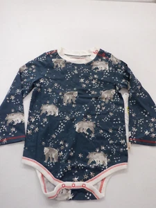 BOYS SIZE 18 MONTHS BURT'S BEES BABY L/S BLUE BEAR STARS ONE PIECE NEW #22339 - Picture 1 of 2