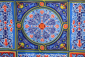 Hand Printed Multi-Colored Bedouin Fabric from Egypt - Picture 1 of 6