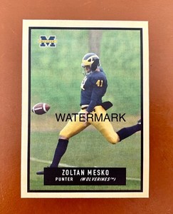Zoltan Mesko Custom Art Football Card 1951 Topps Magic Design Michigan NFL