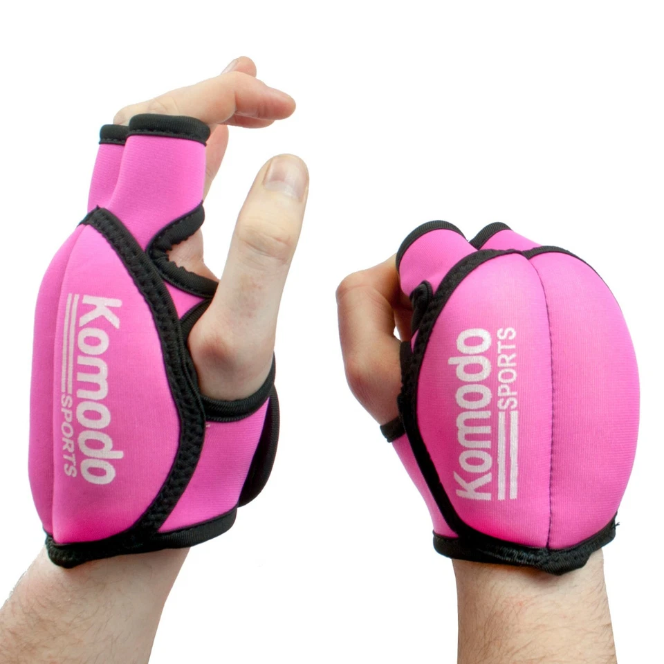 KOMODO Rosa gewichtete Handschuhe Handgelenk Hand Fitness Training Fitnessstudio Schatten Boxen Gewichte MMA