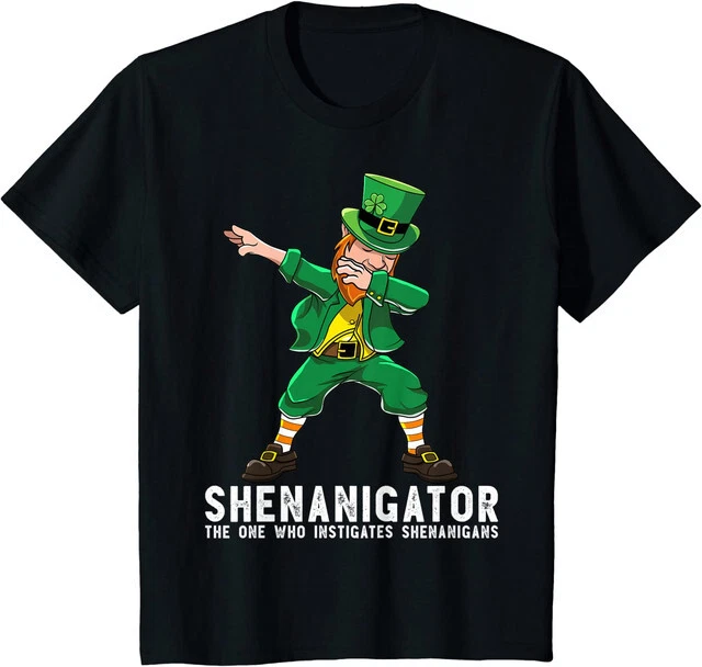 Camiseta unissex Shenanigator Dabbing Leprechaun St Patricks Day engraçada juvenil - Imagem 1 de 1