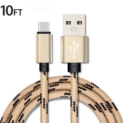10FT USB Cable Type C Fast Charger For Samsung Galaxy S8 S9 S10 S20 Note 9 10 20 - Image 1 of 4