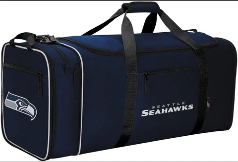Seattle Seahawks Duffel Bag NFL Expandable Multi Color 28" x 11" x 12" Cover