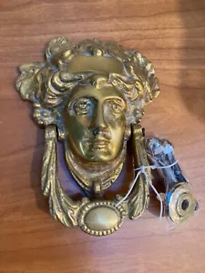 Vintage alter Messing handgefertigter Türklopfer Griff Dame Figur dekorativ, schön - Bild 1 von 8