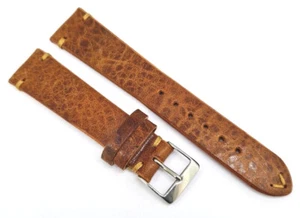 Troja Watchband 18 19 20 22 24mm Braun Leather Made in Germany From Fluco /86 - Picture 1 of 4